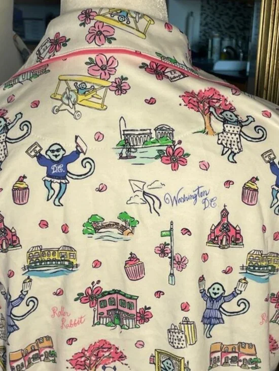 LIMITED EDITION Roller Rabbit GEORGETOWN MONKEY POLO PAJAMAS NWT SMALL OR MEDIUM - Picture 3 of 13